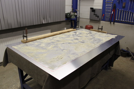 tafelblad aluminium ingelijmd
